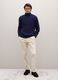 Blue regular fit turtleneck with jacquard pattern_1