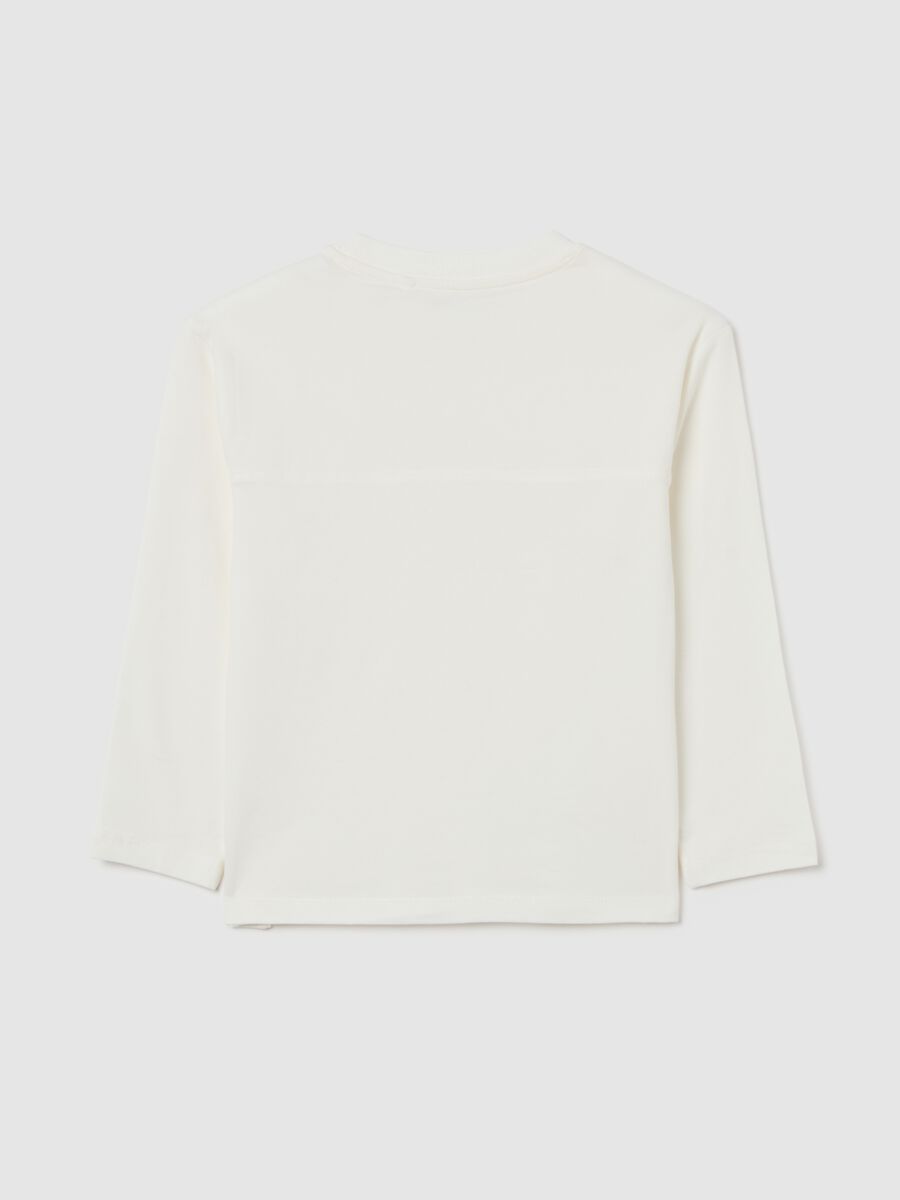 Maglia da bambino in misto cotone elasticizzato bianca regular fit_1