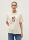 Beige Regular Fit Pure Cotton T-shirt with Print_0