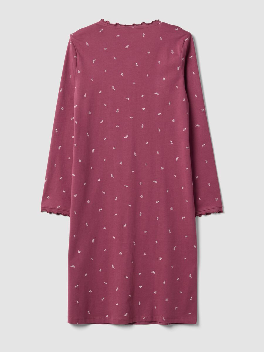 Camicia da notte viola in puro cotone organico girocollo_2