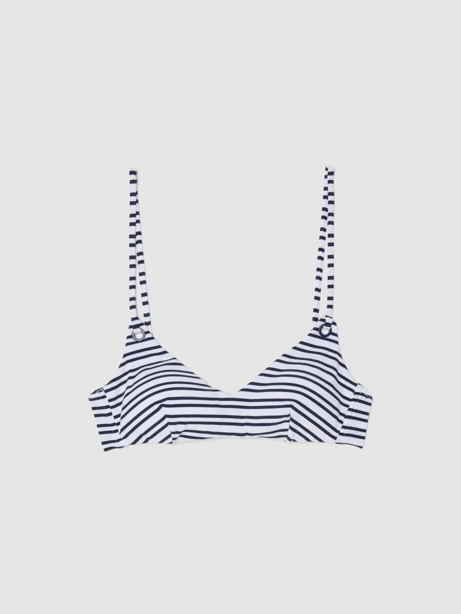Top bikini blu in tessuto elasticizzato a righe_4