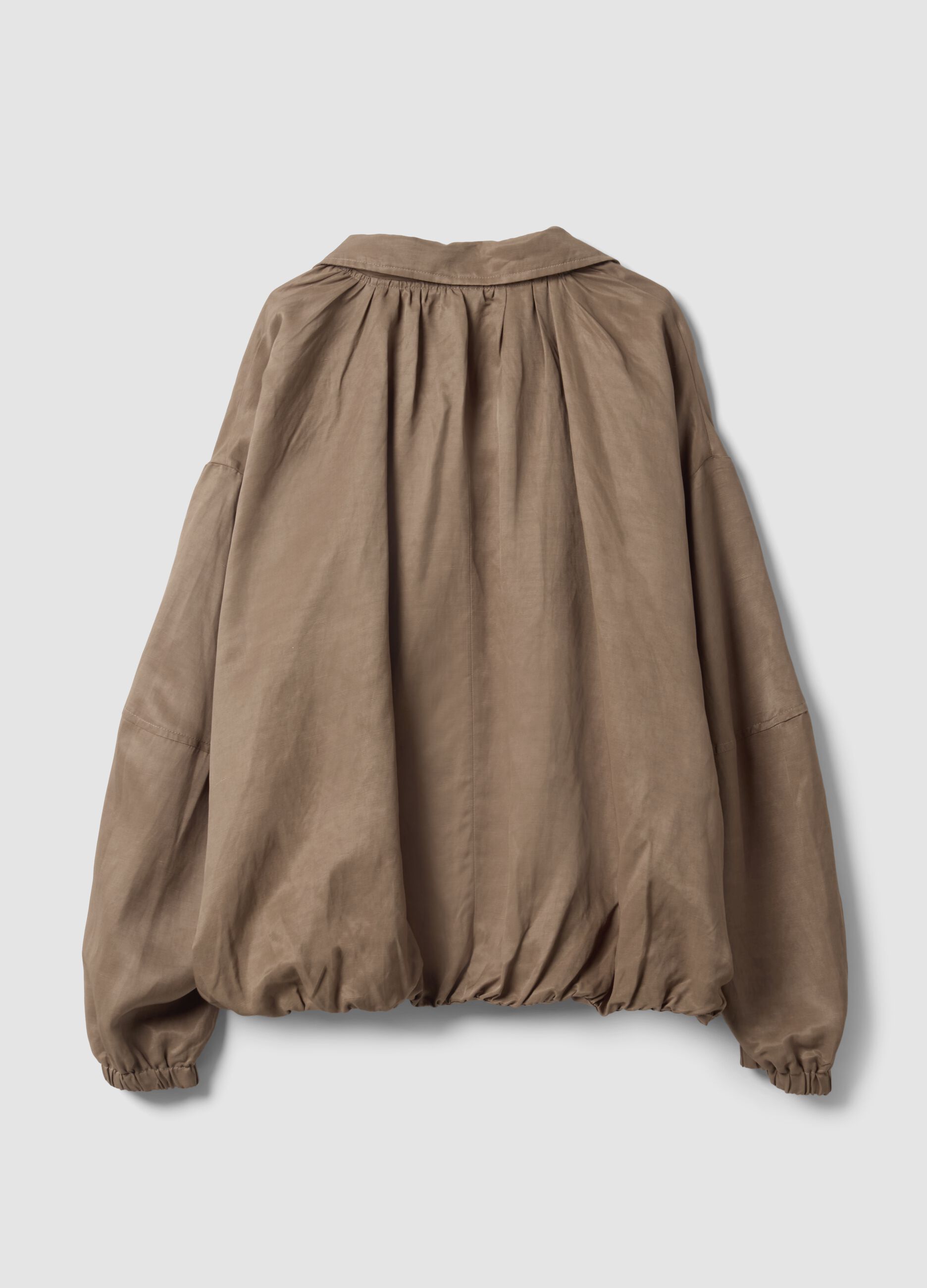 Brown regular-fit jacket in viscose and linen blend