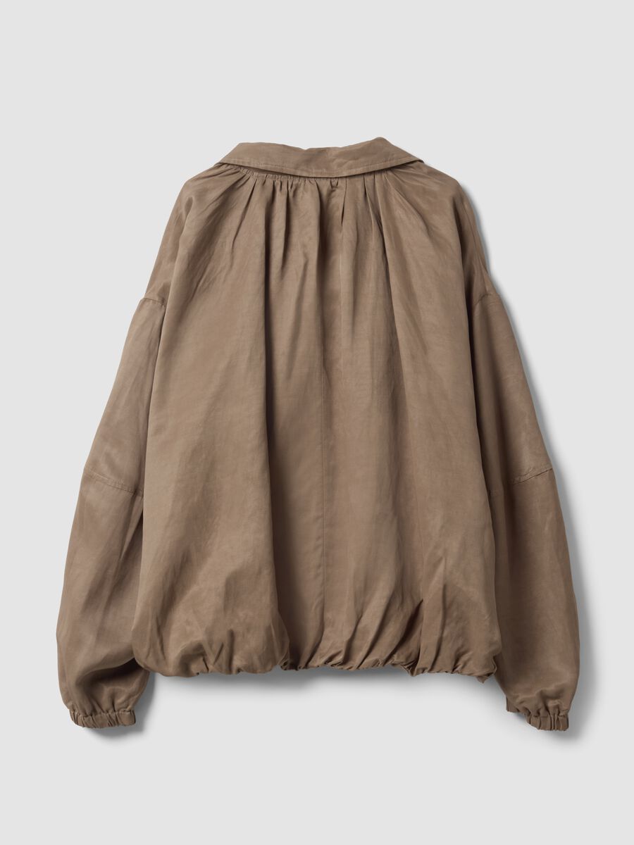 Brown regular-fit jacket in viscose and linen blend_6