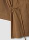 Brown linen blend regular fit blazer with ties_5