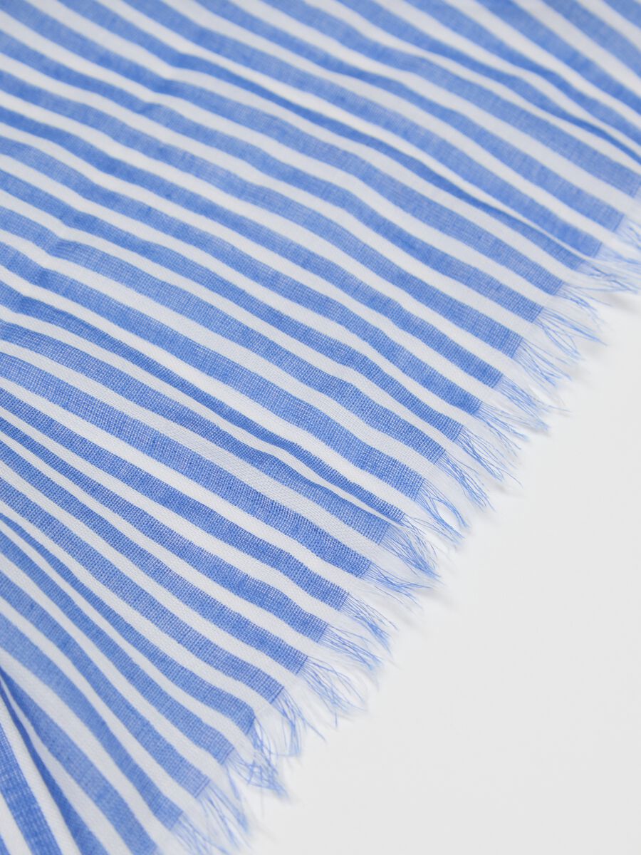 Brown striped cotton scarf_2