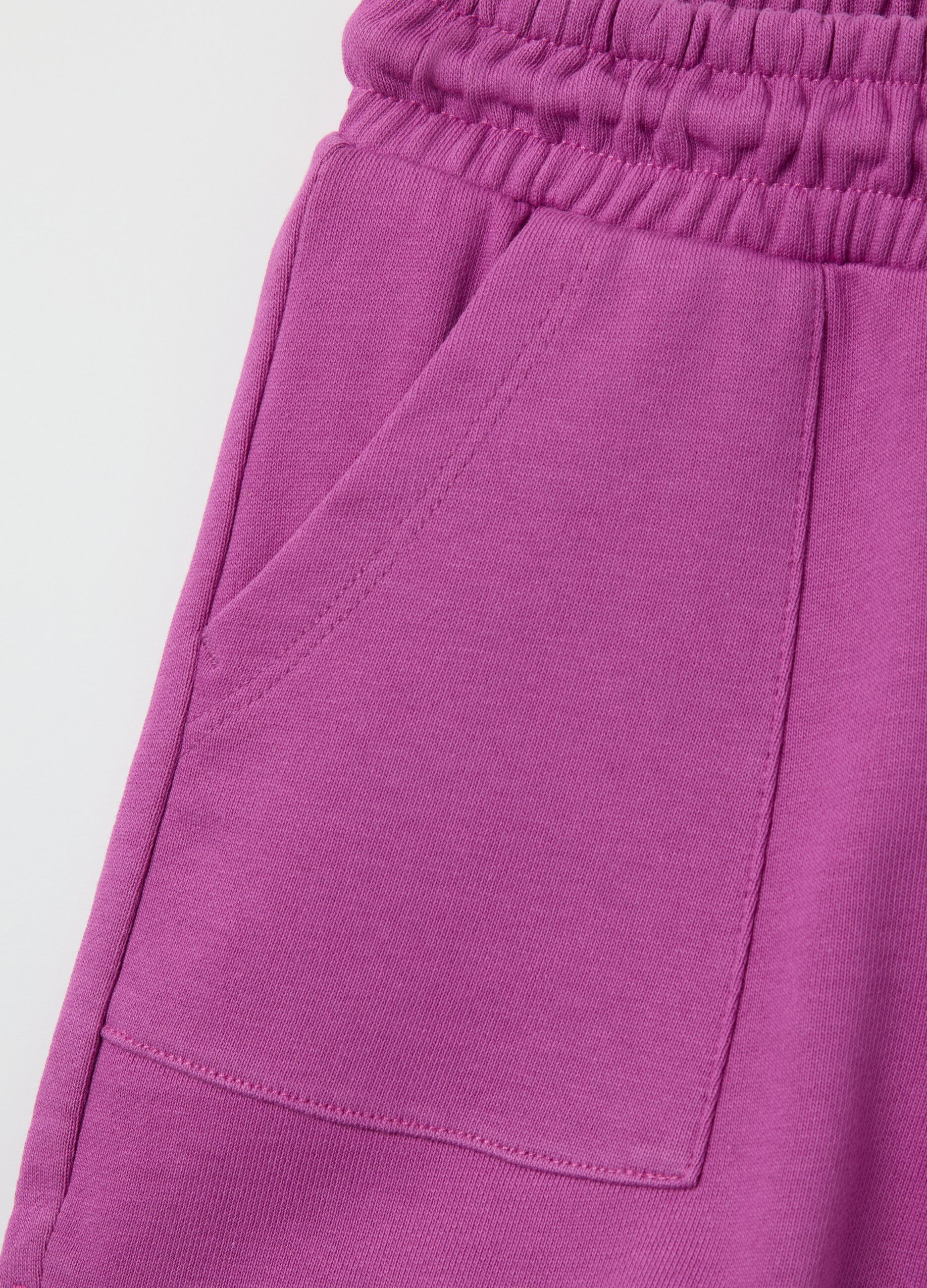 Bermuda shorts in French terry with drawstring
