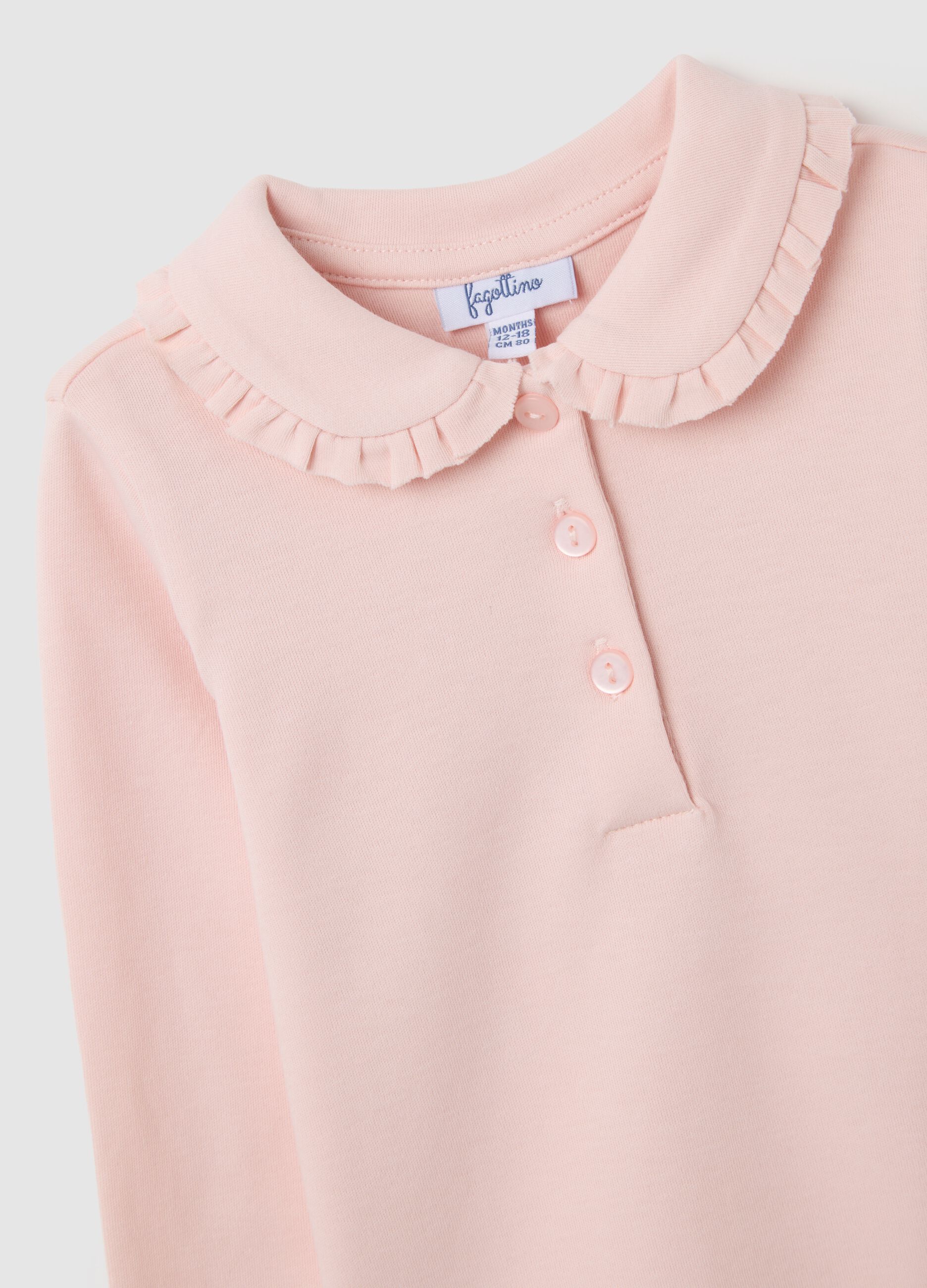 Girl's pink regular fit pure cotton polo