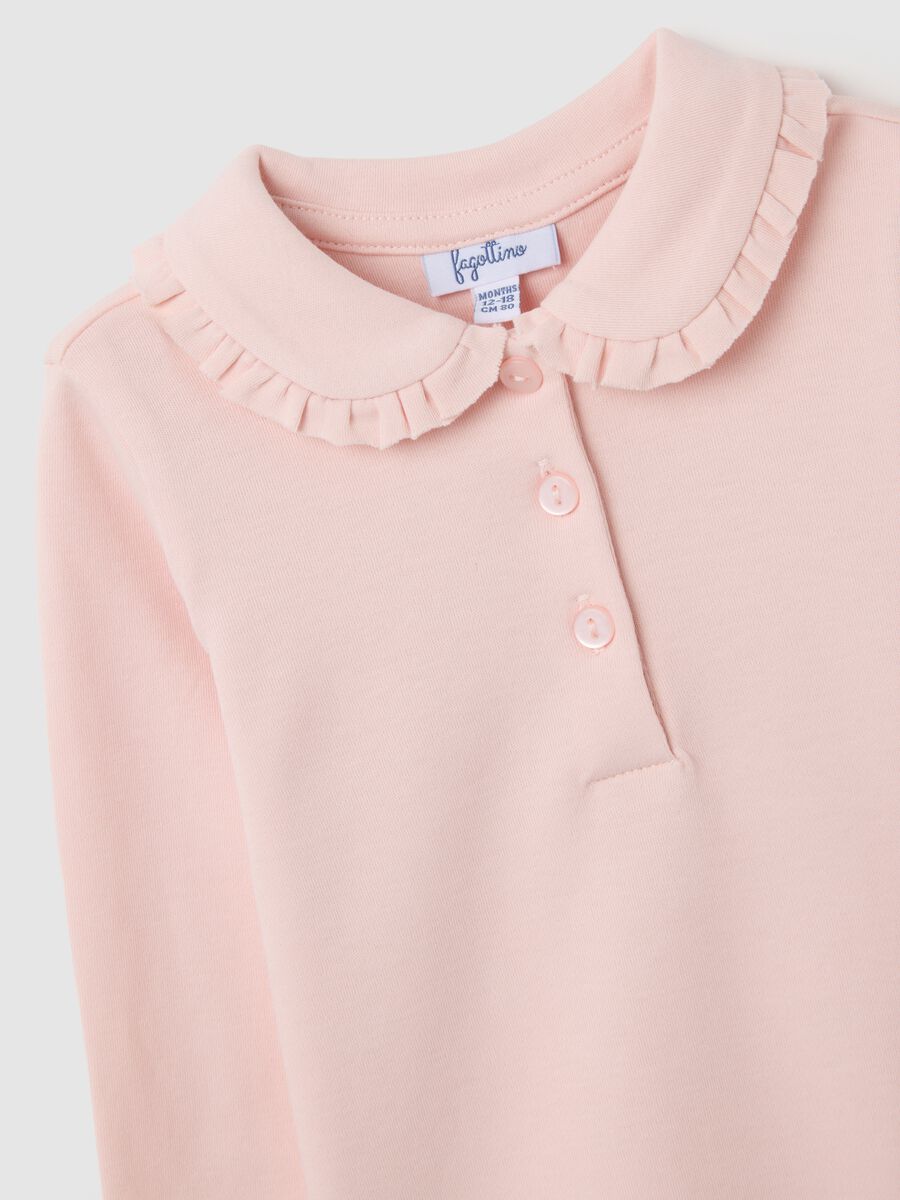 Girl's pink regular fit pure cotton polo_2