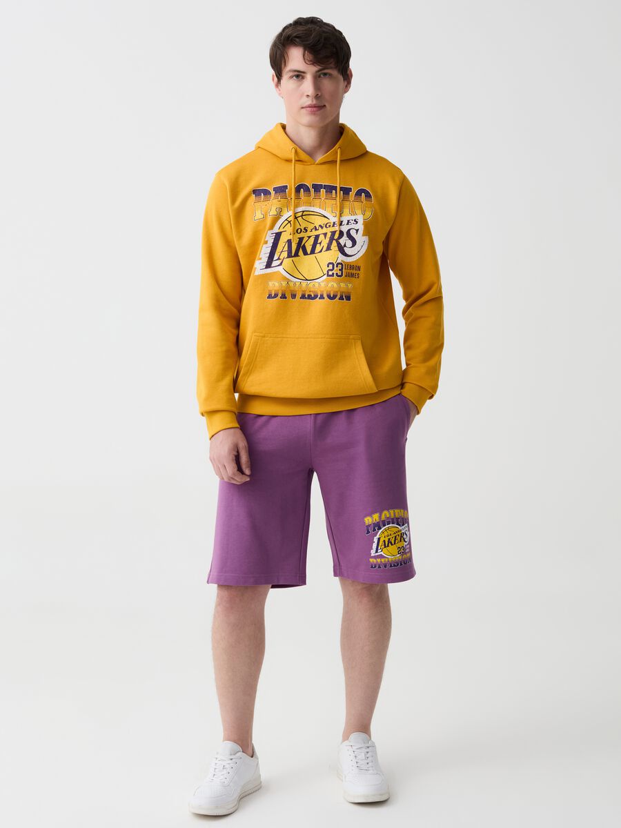 Fleece Bermuda shorts with NBA Los Angeles Lakers print_0
