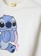 White and pink cotton-blend jogger set with Lilo & Stitch print for girls_3