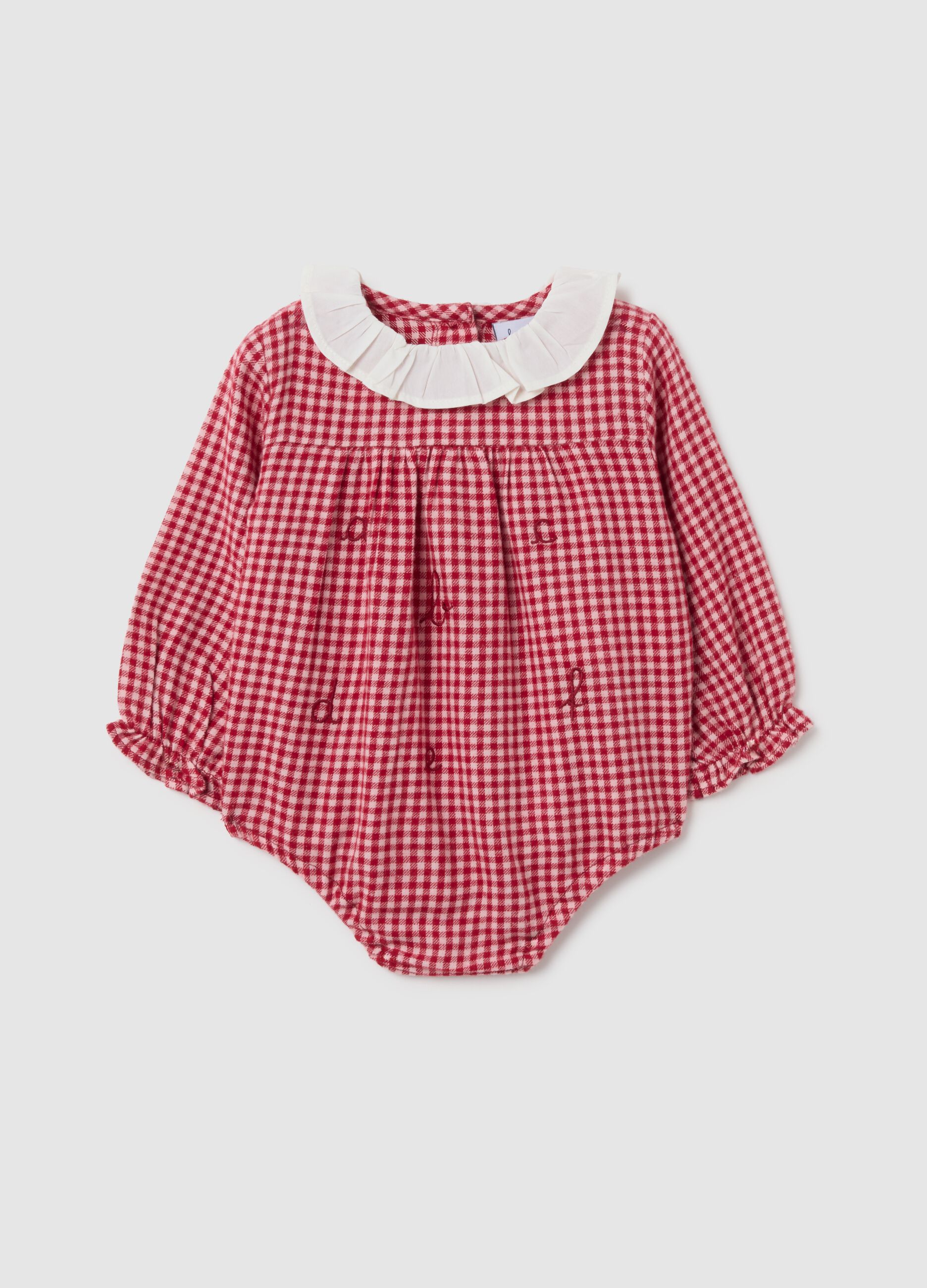 Multicolour newborn bodysuit in pure cotton with collar