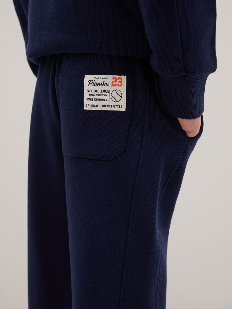 Kids' blue pure cotton trousers with regular fit_2