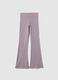 Purple regular fit stretch cotton leggings for girls_3