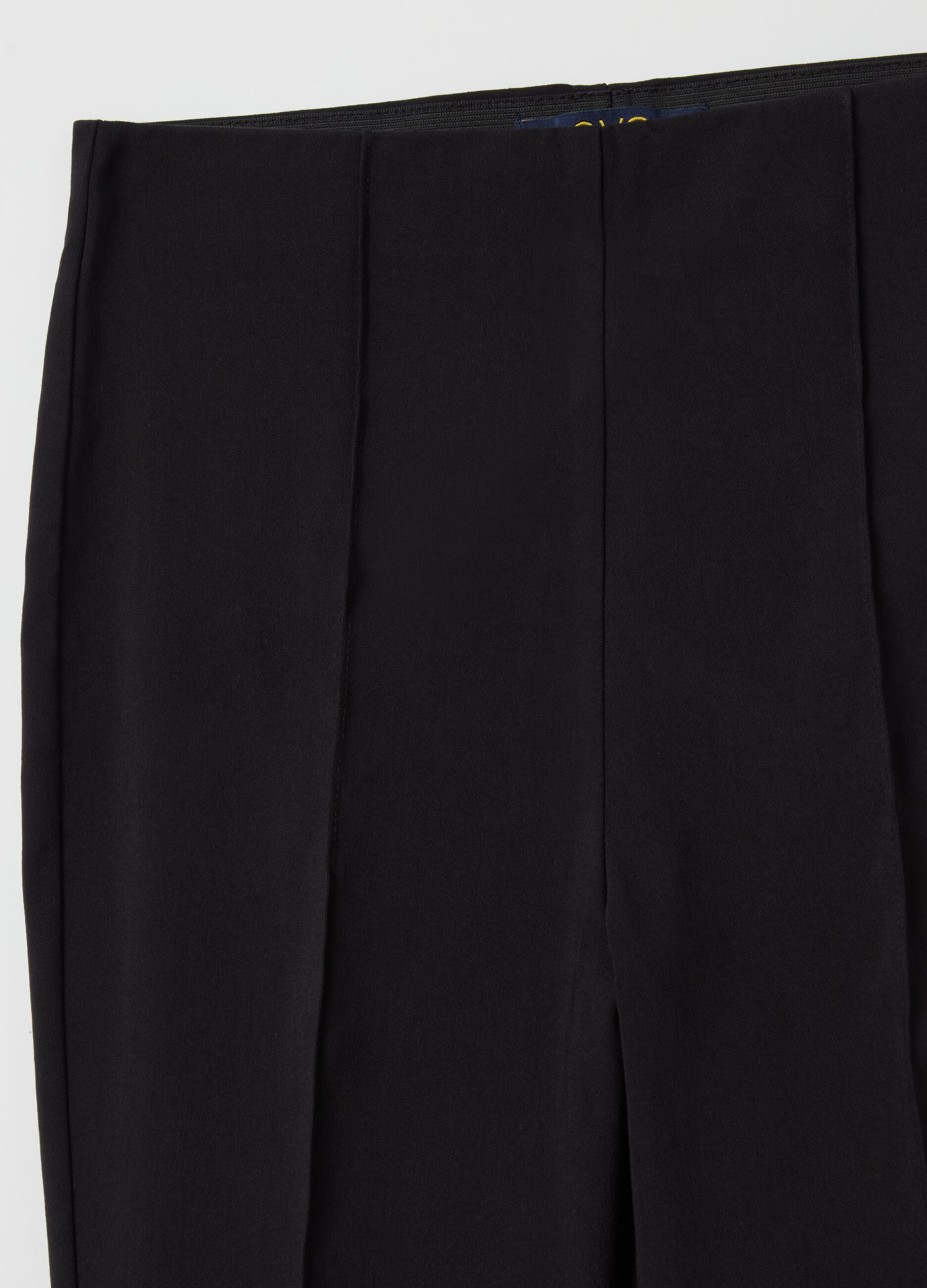 Treggings cropped con cuciture in rilievo