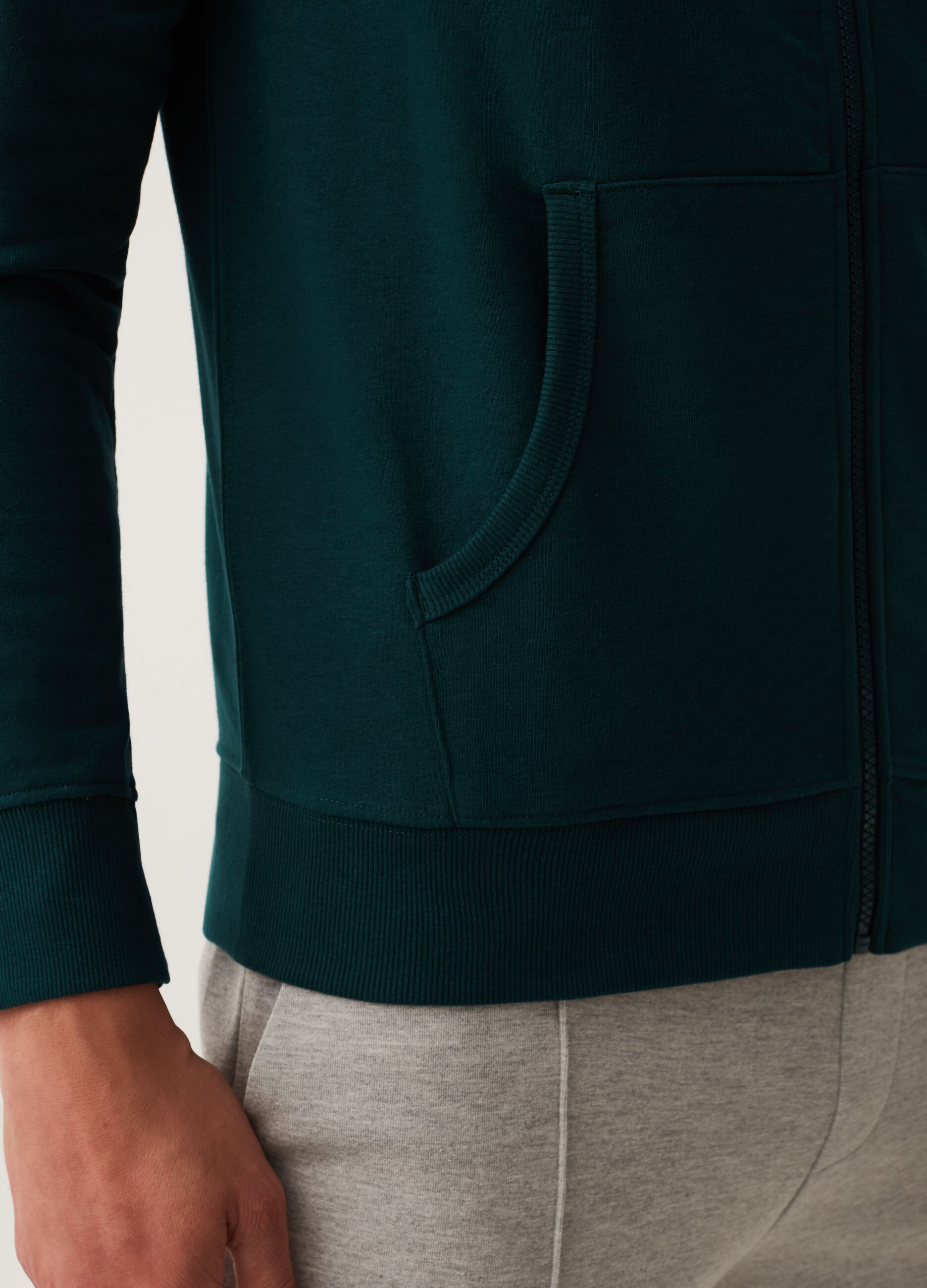 Full-zip in French Terry con cappuccio_3