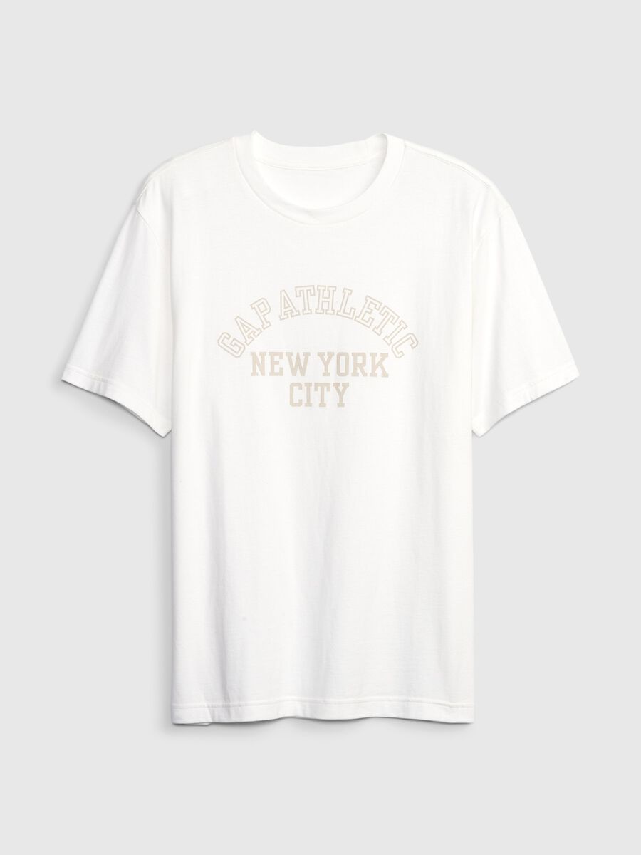 T-shirt con stampa logo Athletics e lettering_3