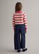 Girls' regular fit blue cotton-blend jeans with contrast stitching_1