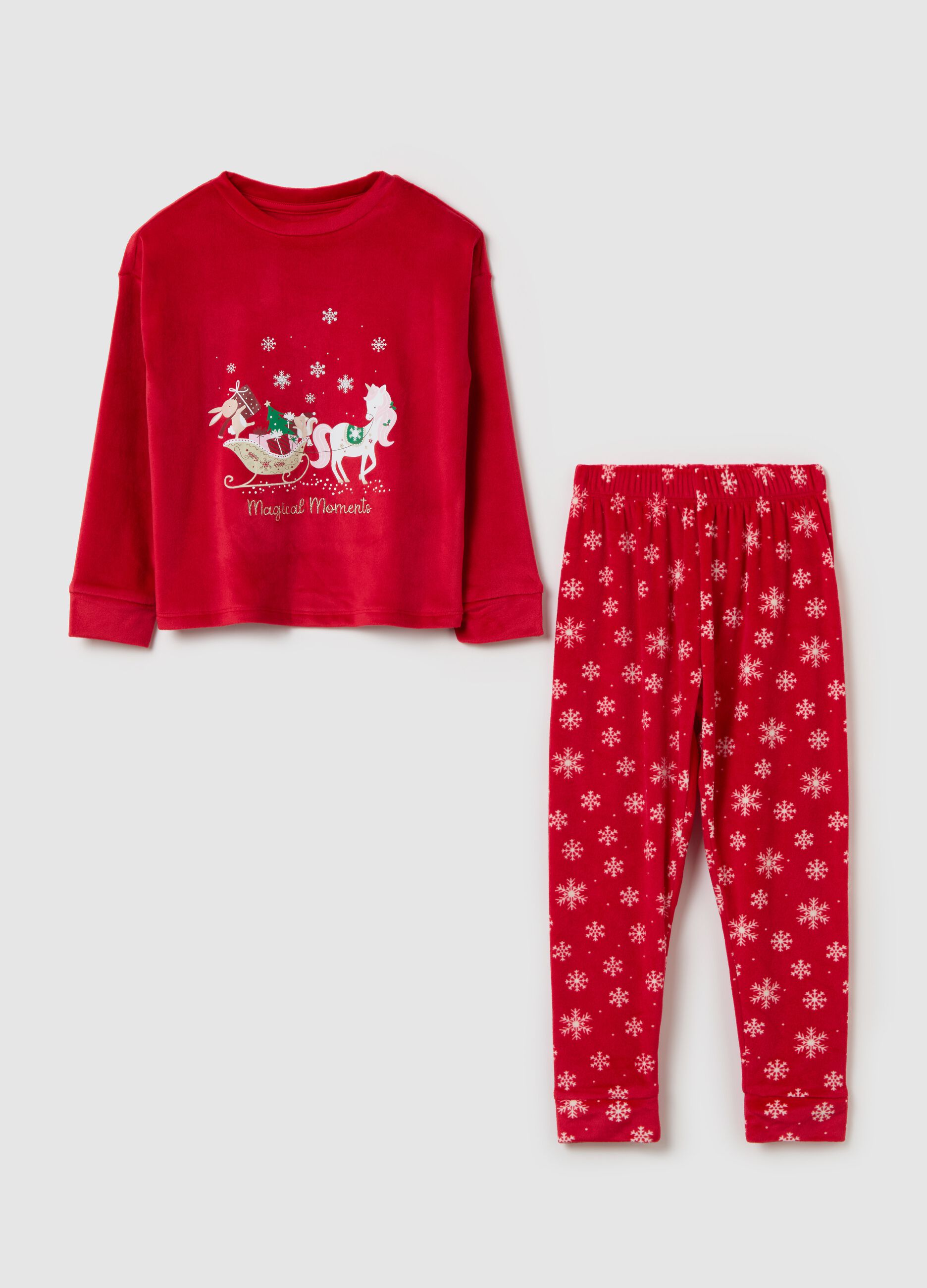 Pigiama natalizio in ciniglia Rosso OVS KIDS da Bambina OVS