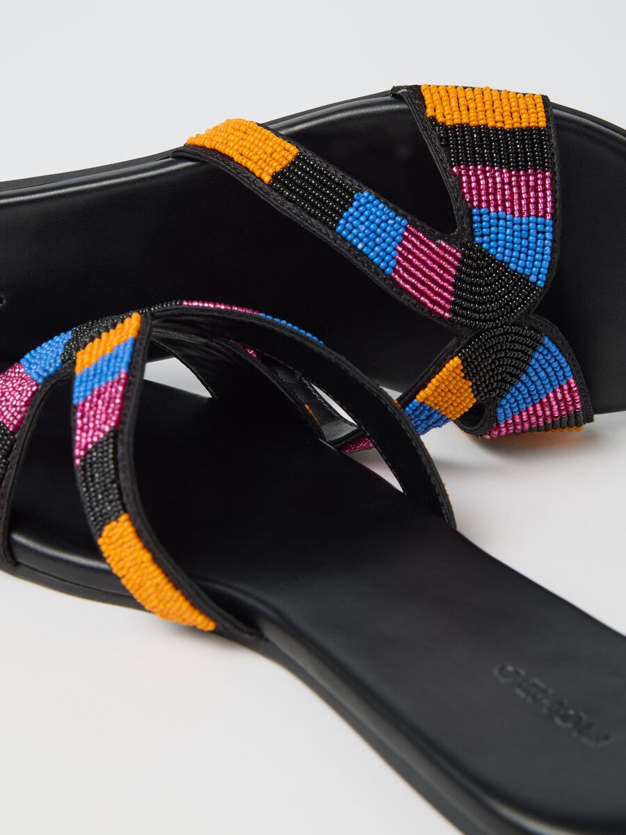 Piombo Multicolour Plastic Sandals with Beads_2