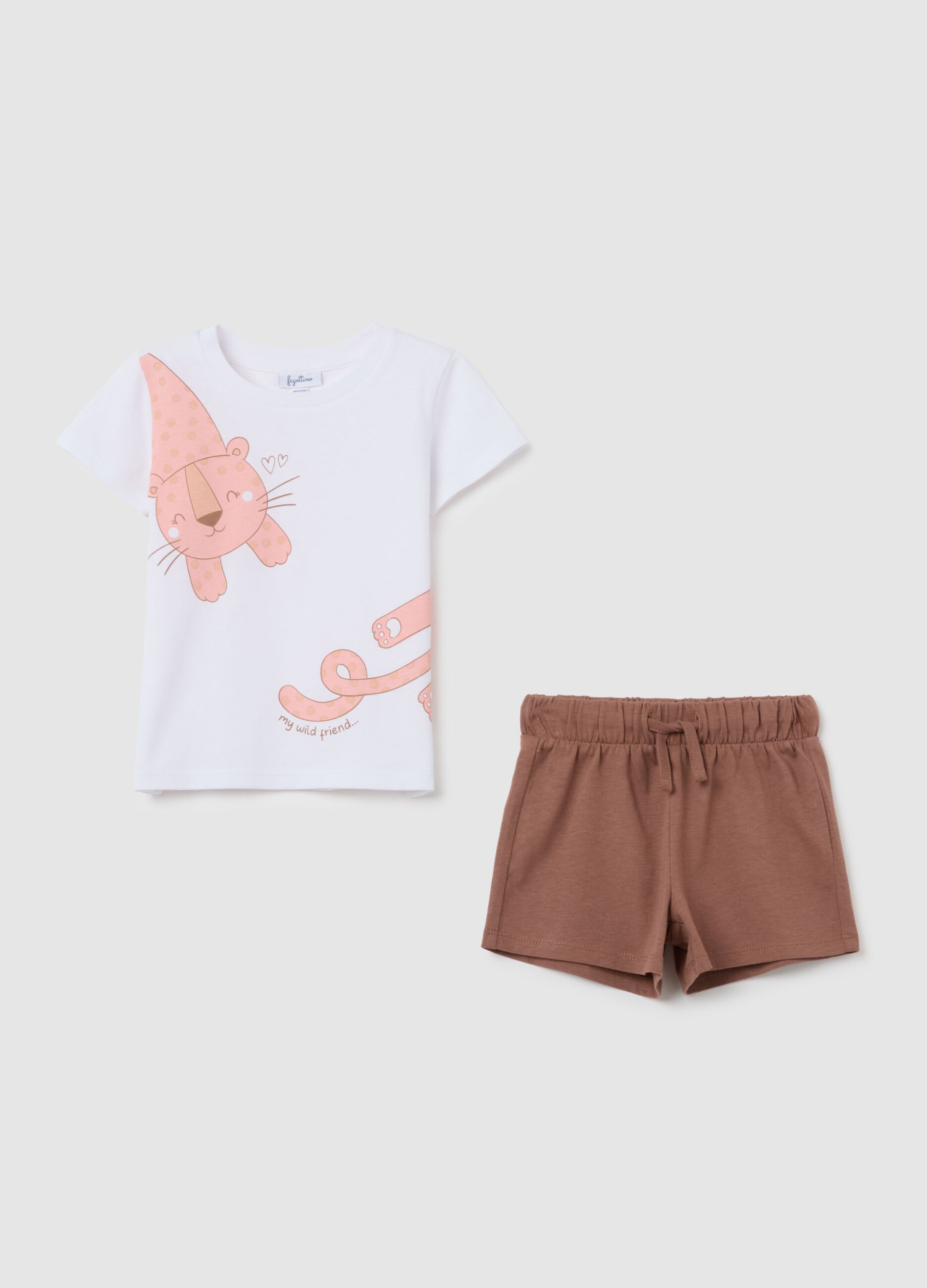 Set t-shirt da neonata in puro cotone multicolor regular fit