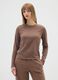 Regular fit brown pure cotton sweater_1