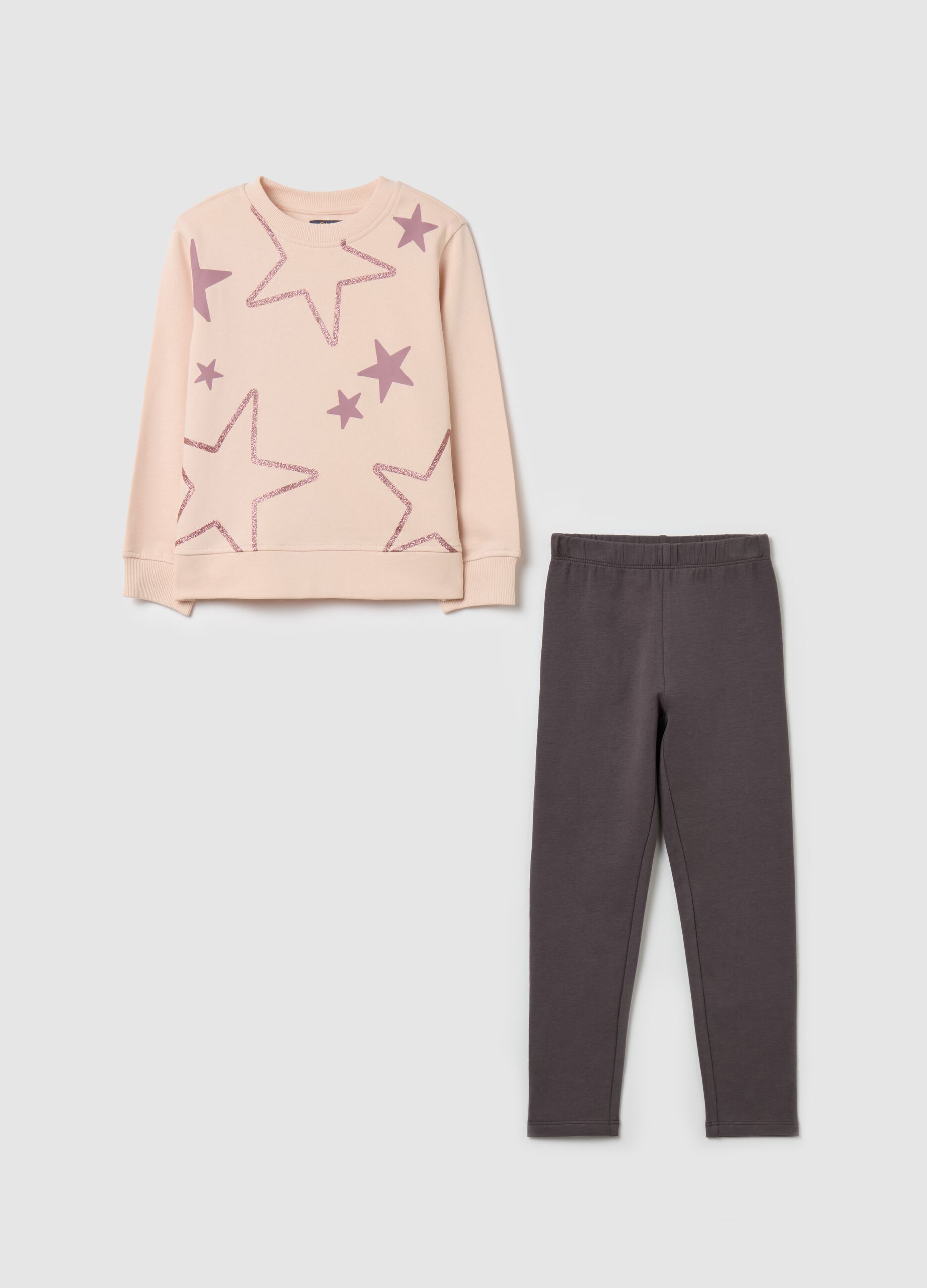 Jogging set with glitter print