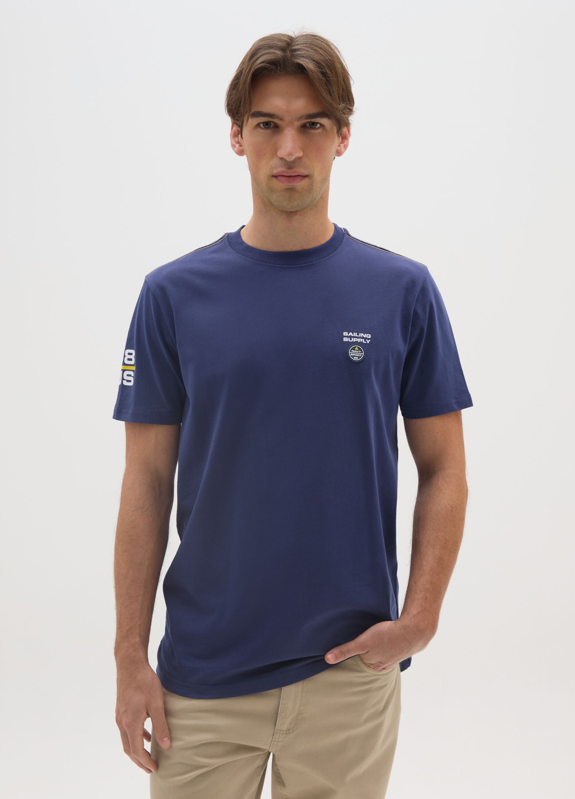 T-shirt in puro cotone blu