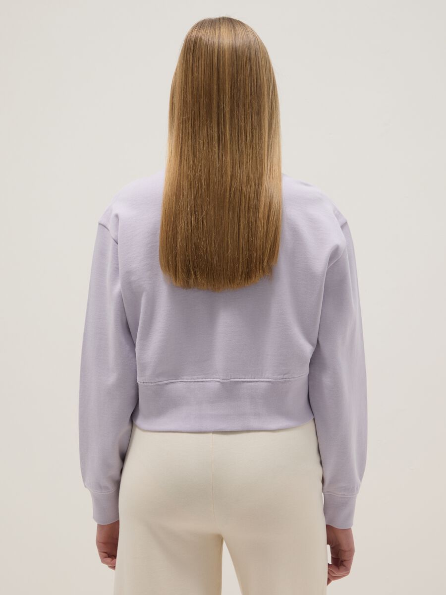 Felpa in puro cotone viola regular fit per ragazza_1