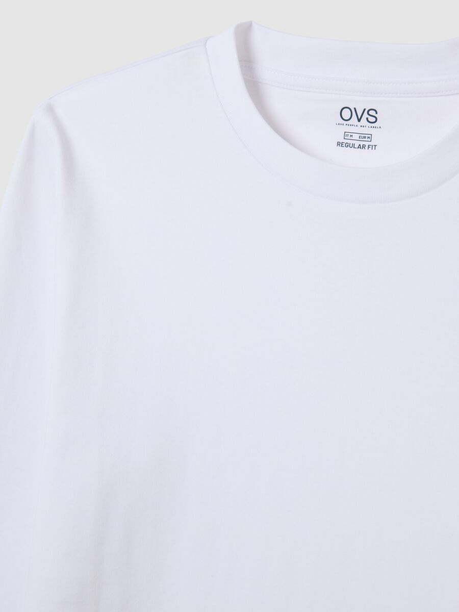 T-shirt in puro cotone bianca regular fit_5