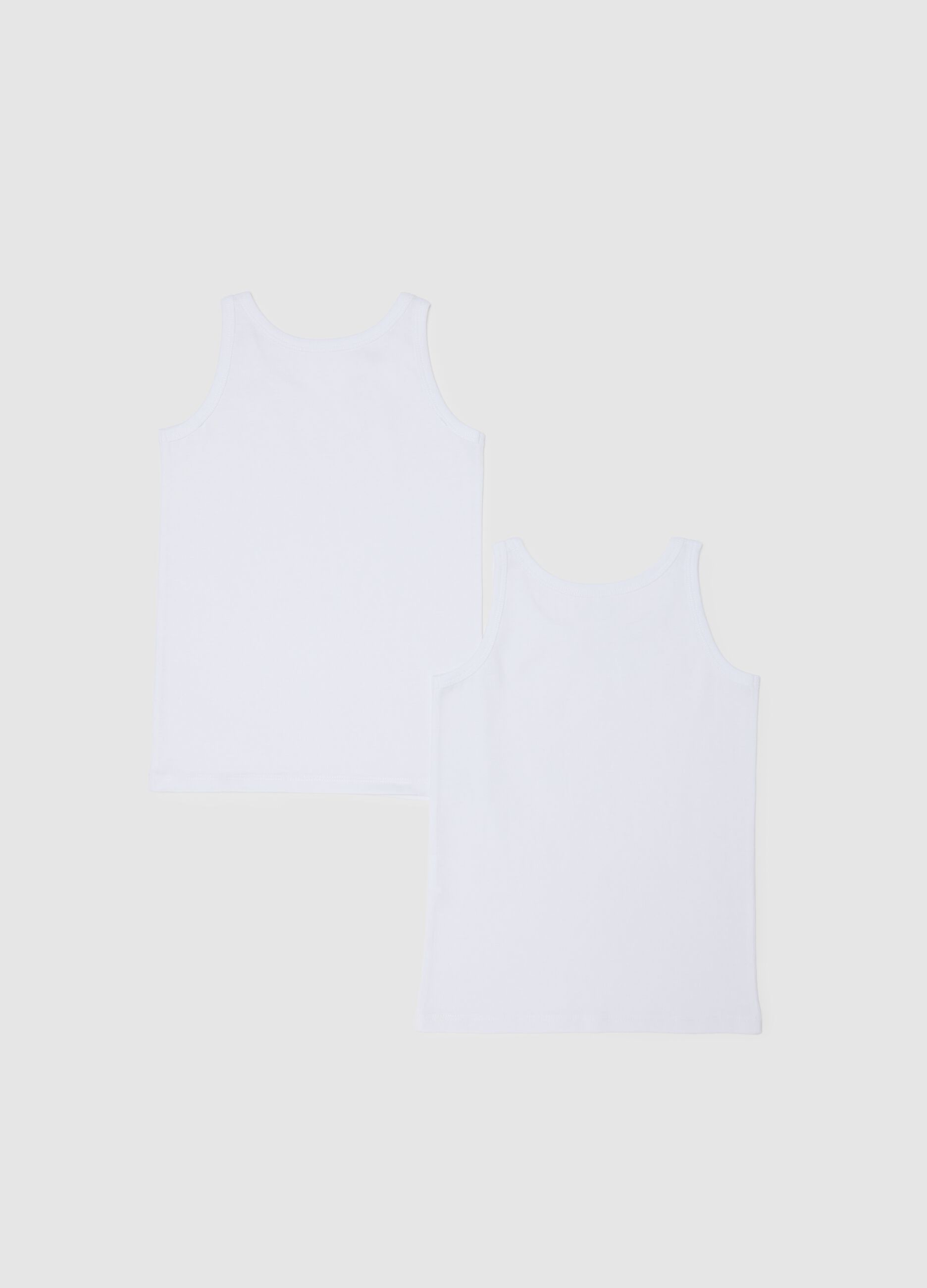 Children's white cotton tank top regular fit