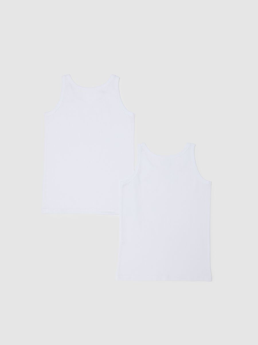 Children's white cotton tank top regular fit_1