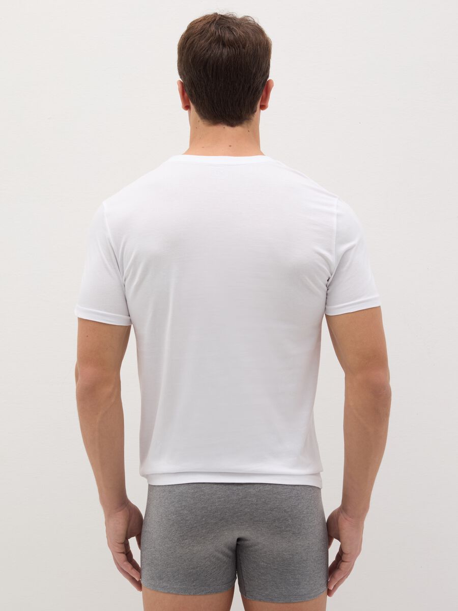 Three-pack organic cotton undershirts with V neck_2