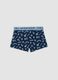 Boxer midi blu in cotone organico elasticizzato con stampa per bambino e ragazzo_1