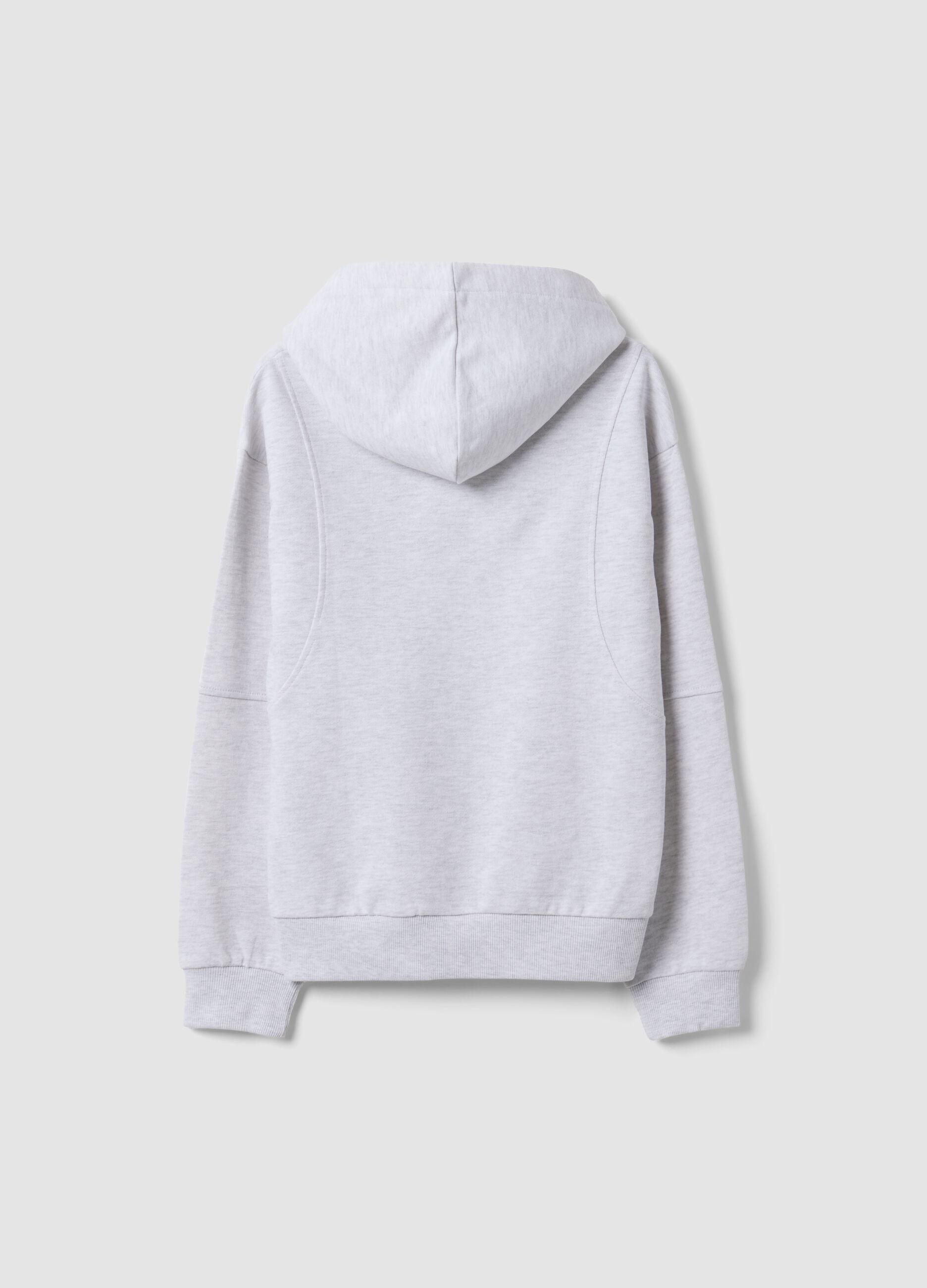 Grey oversized cotton and viscose blend hoodie for boys