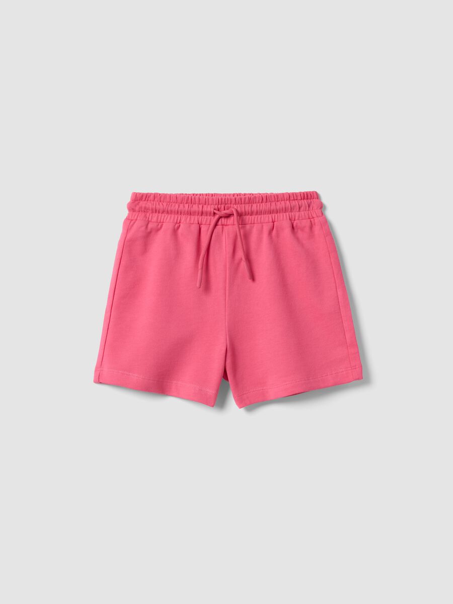 Shorts in puro cotone rosa da bambina regular fit_0