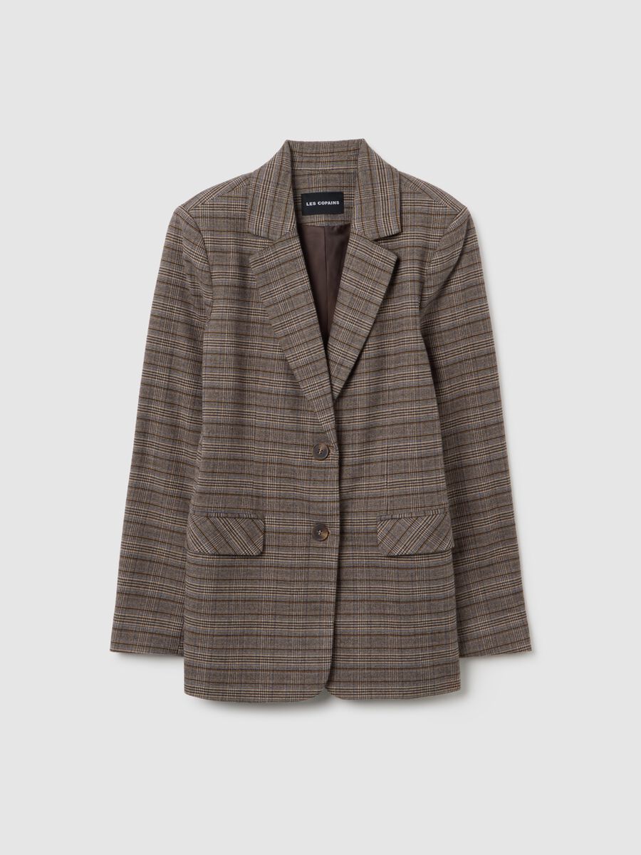 Brown blazer in stretch fabric_4