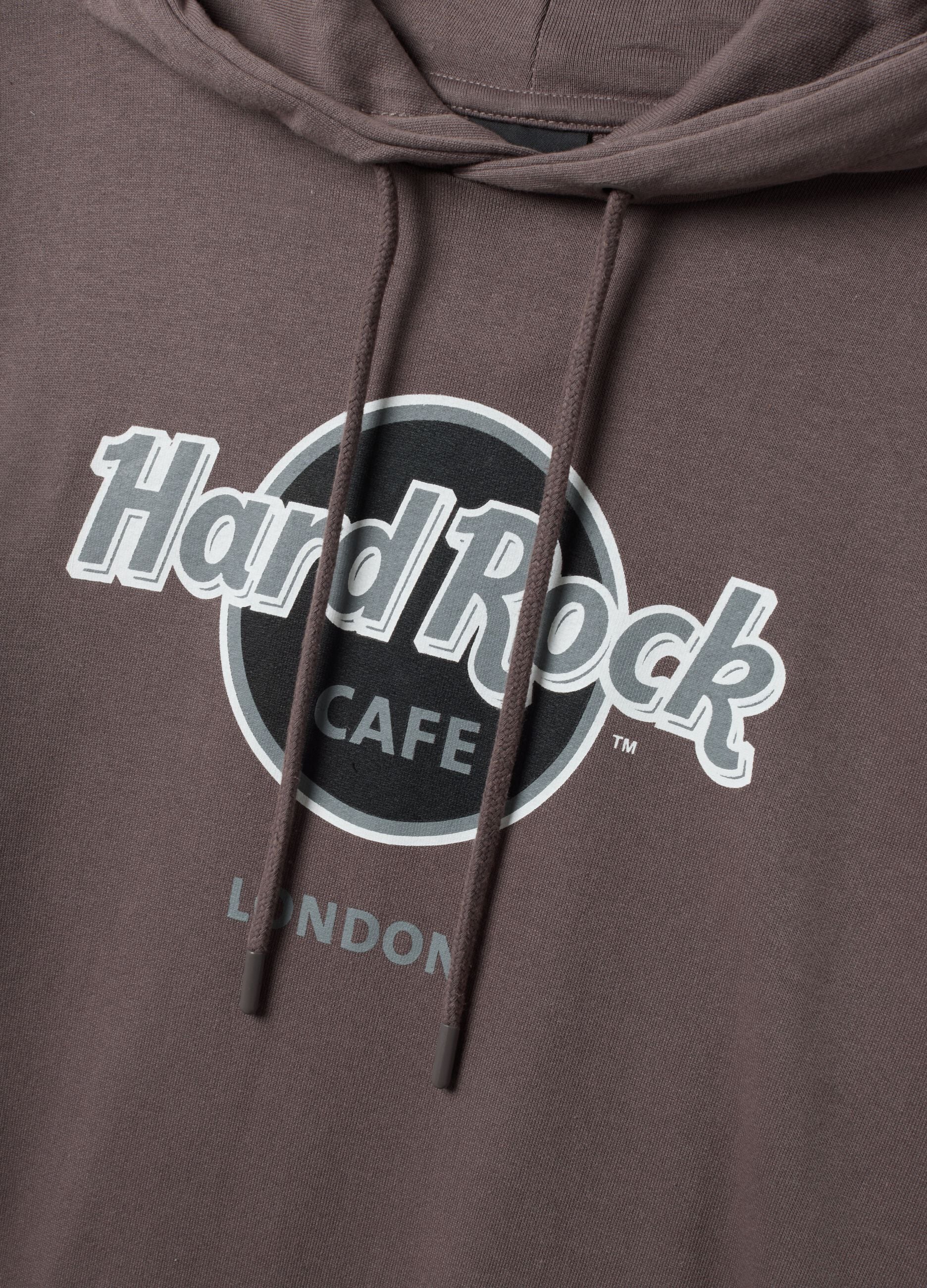 Grey pure cotton hoodie with Hard Rock Cafe print