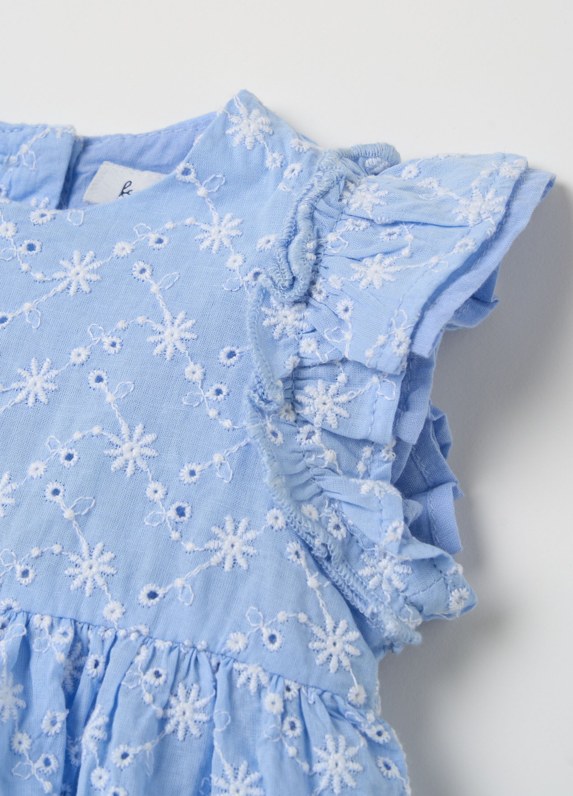 Broderie anglaise dress with floral embroidery