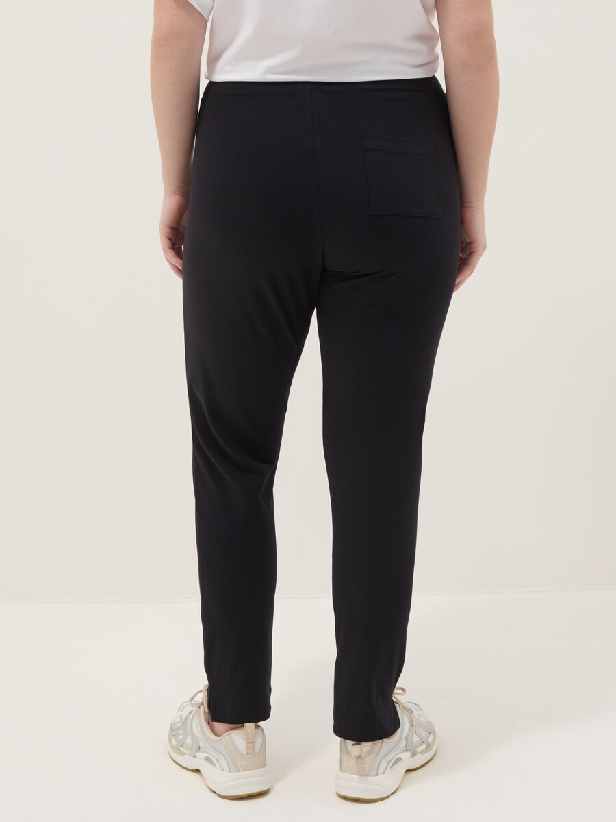 Leggings in cotone elasticizzato nero slim fit_2