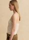 Beige strapless cotton-blend top, regular fit with textured knit_1