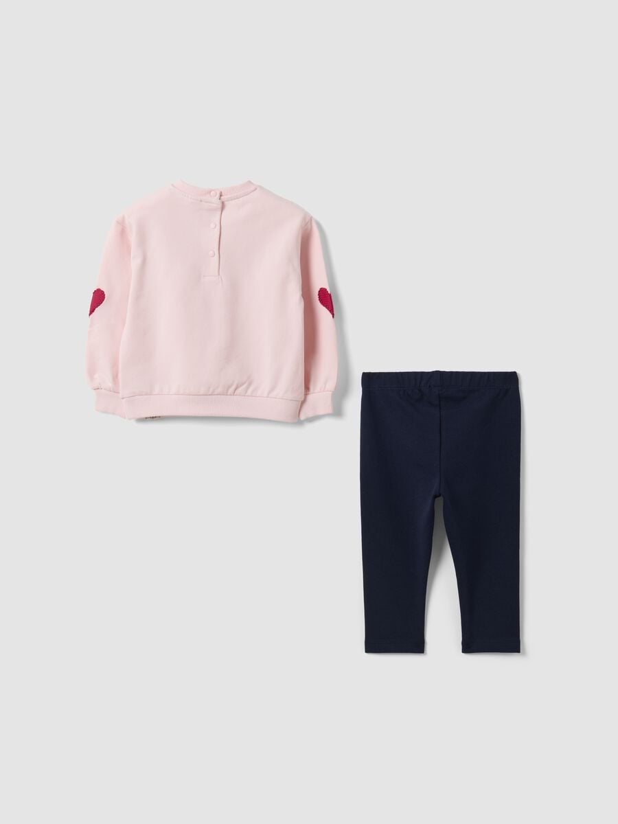 Completo rosa e blu in cotone organico elasticizzato con stampa Minnie_1