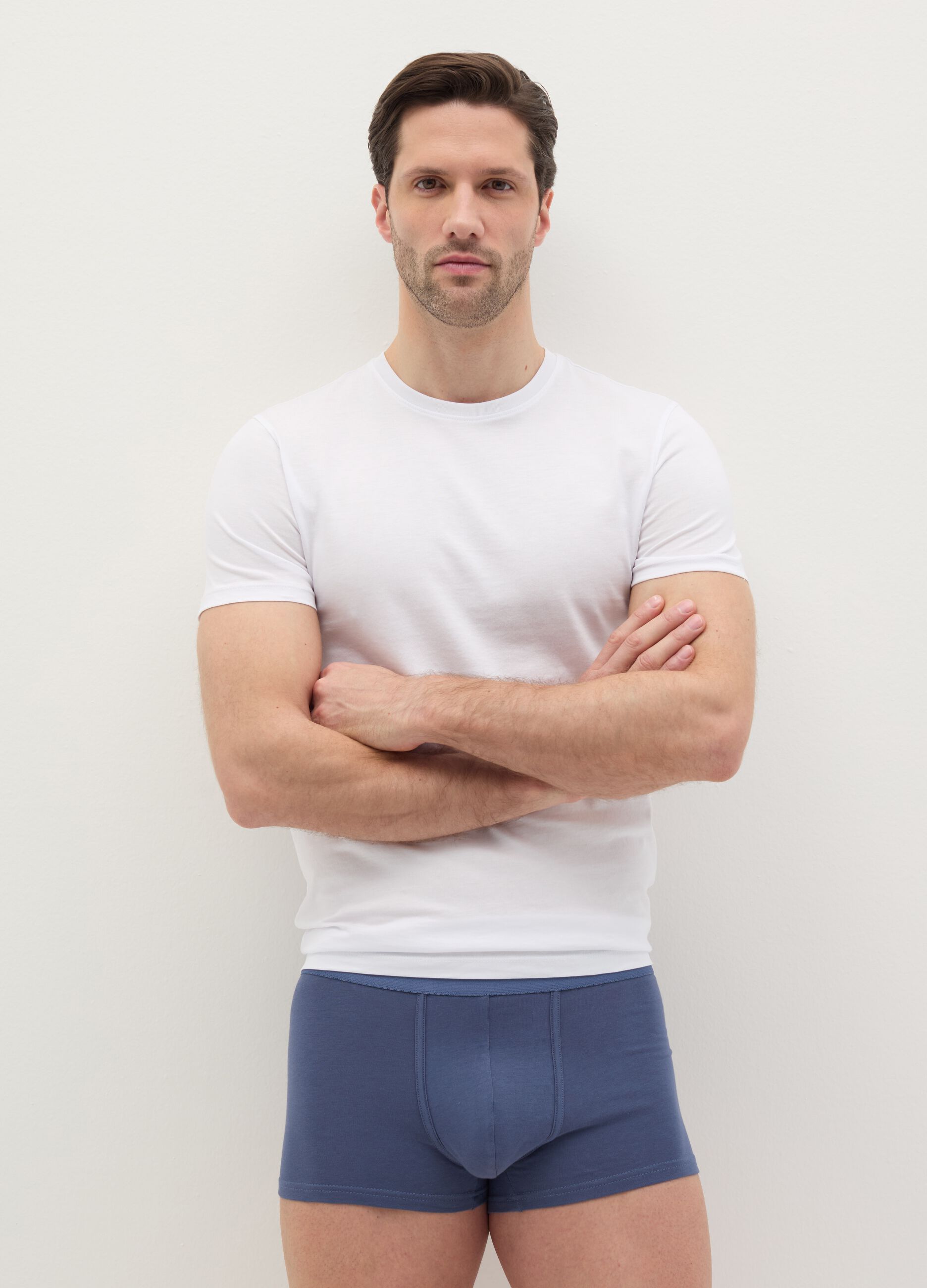 Three-pack boxers in stretch cotton with print