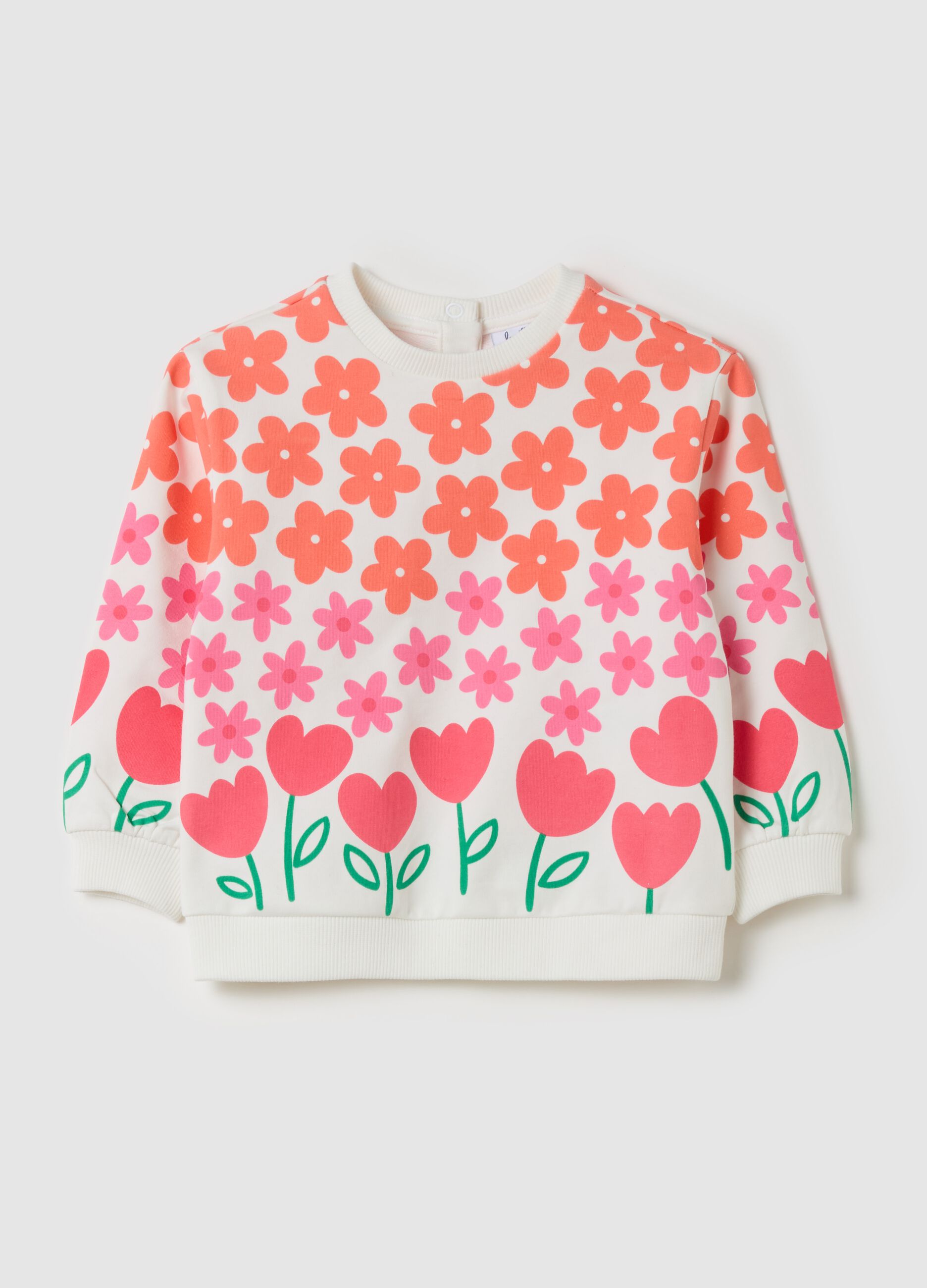 French Terry sweatshirt with flower print