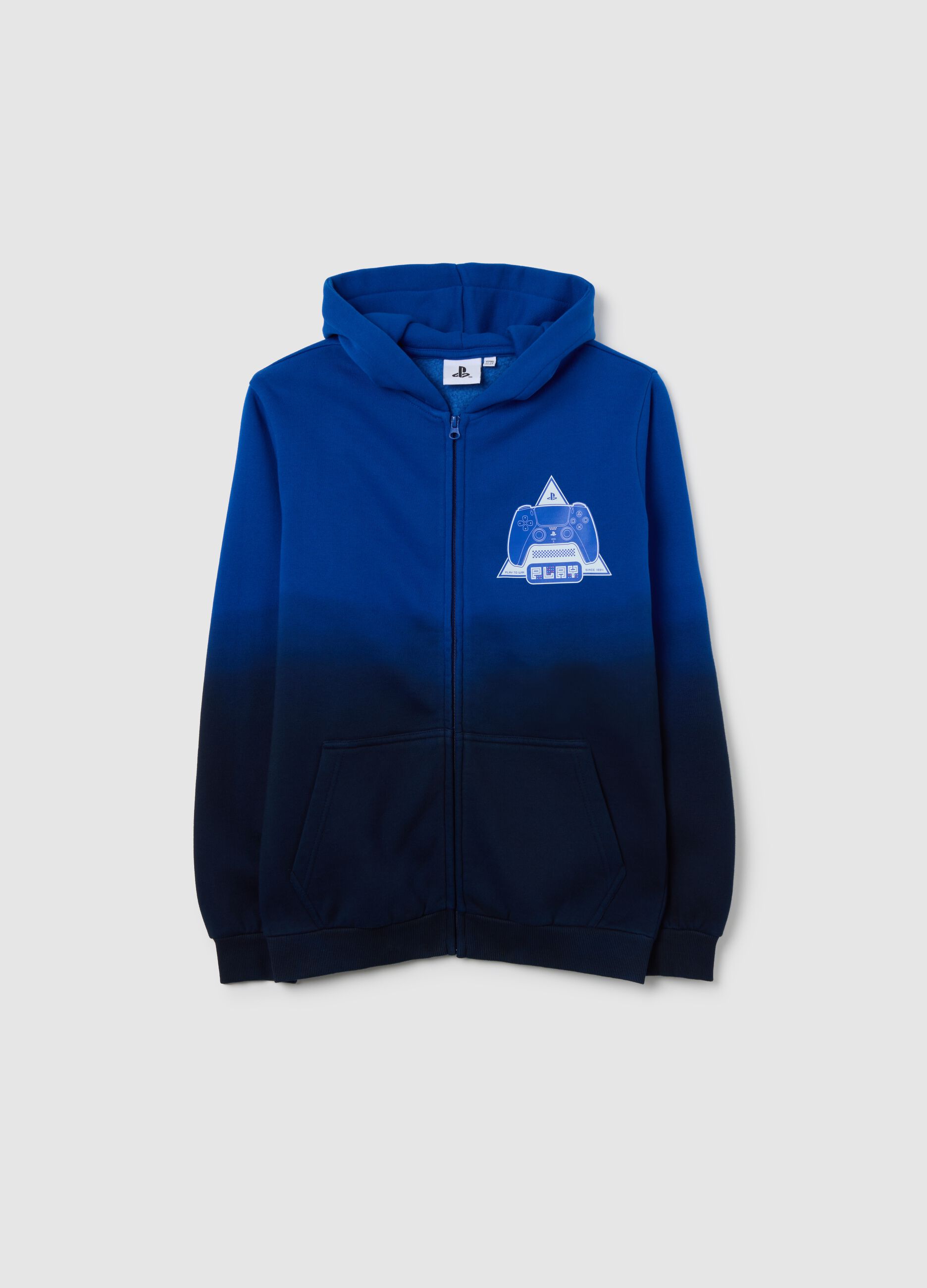 Children's blue cotton-blend hoodie in regular fit