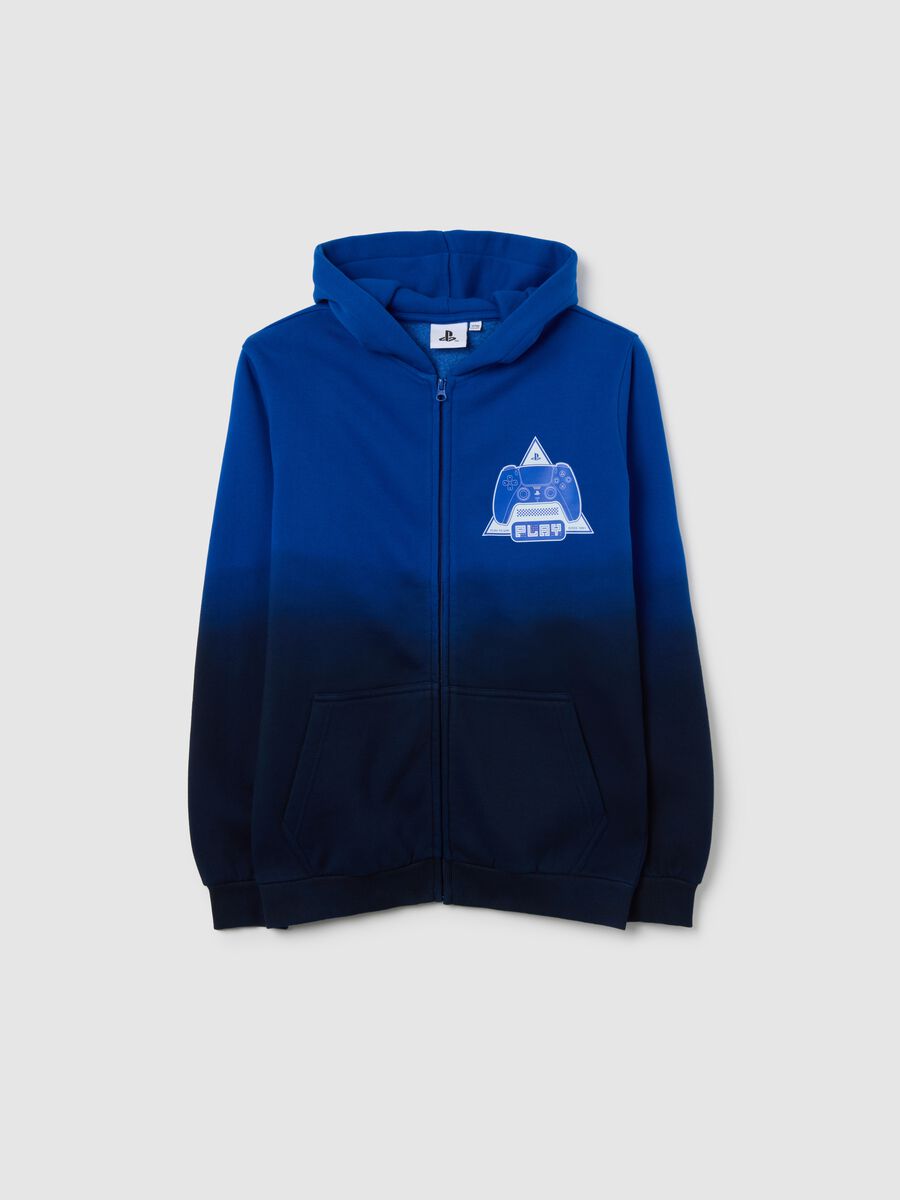 Children's blue cotton-blend hoodie in regular fit_0