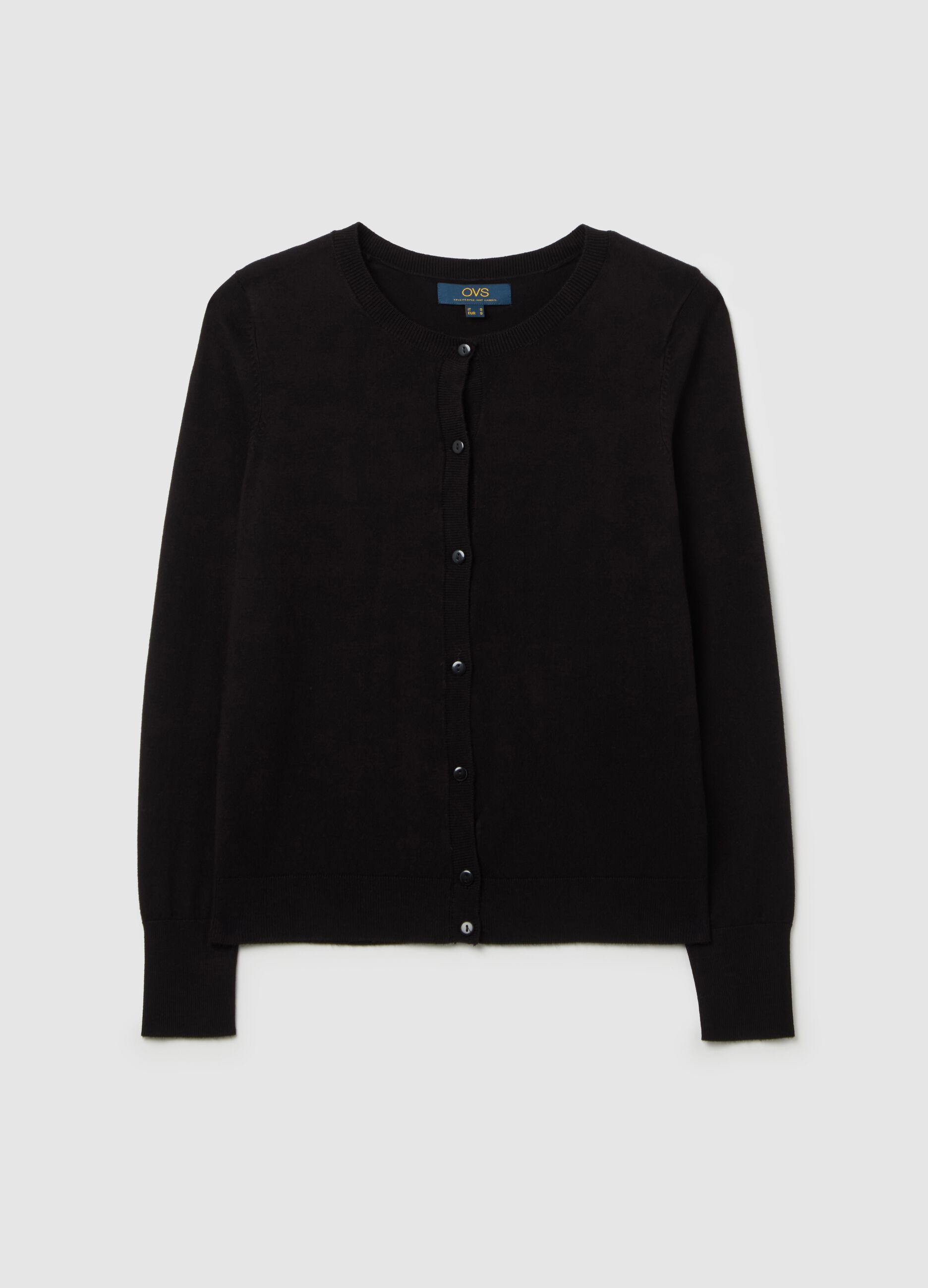Cardigan with round neckline