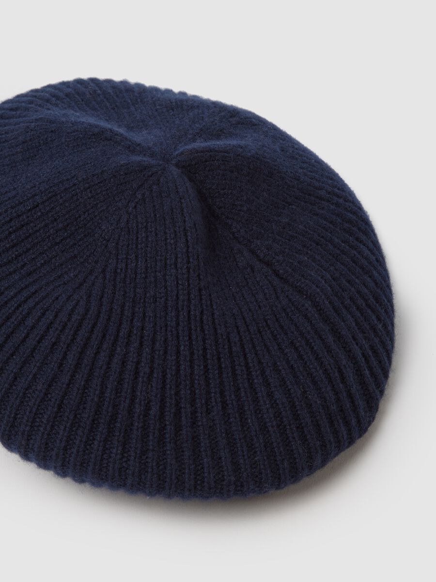 Girl's Pure Blue Wool Beret_1