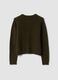 Green stretch-wool crew-neck cardigan, regular fit_6