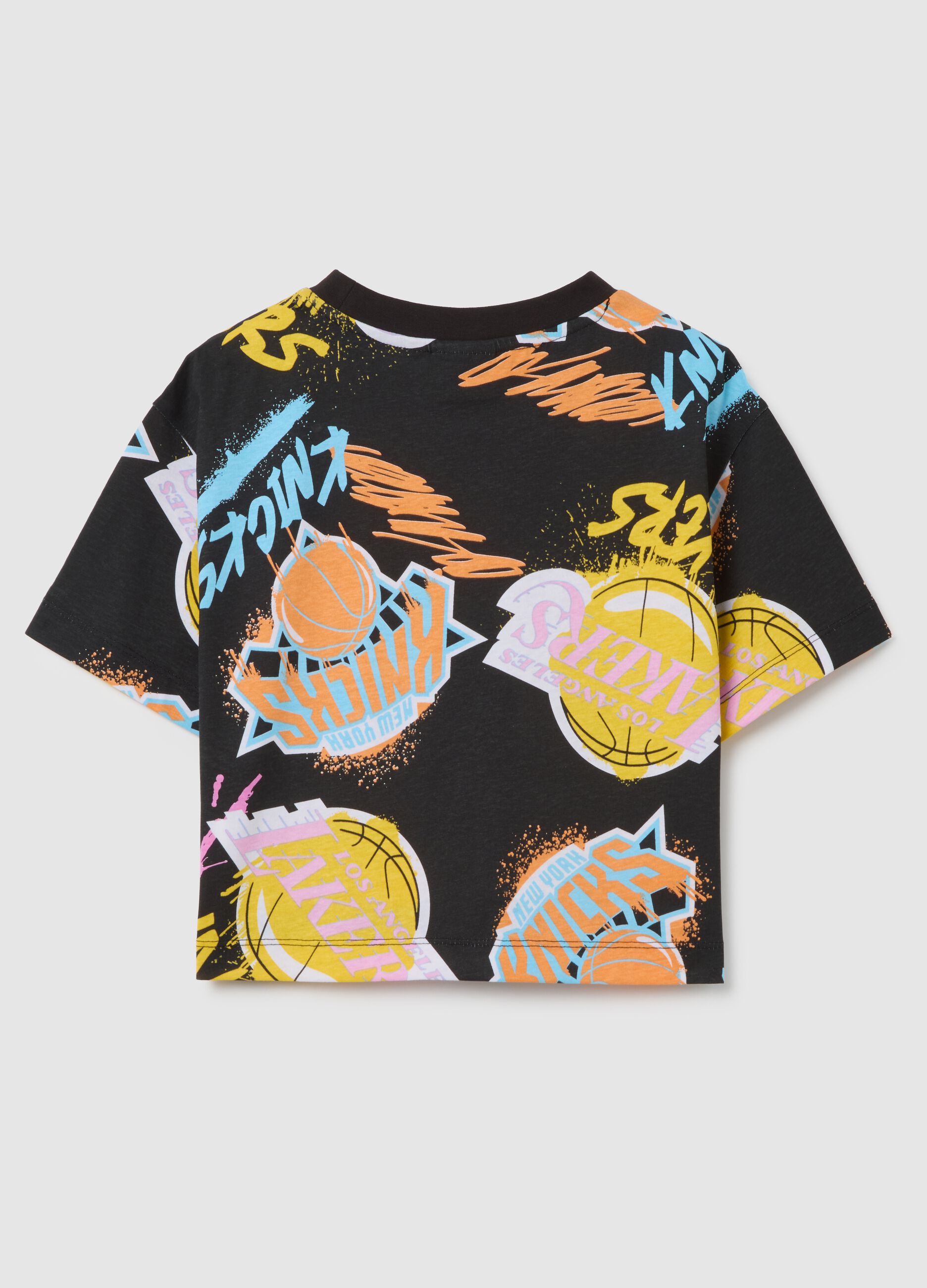 Multicolour girls' pure cotton regular fit T-shirt with lively print