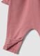 Pink organic cotton sleepsuit with ruffles and chest embroidery_3